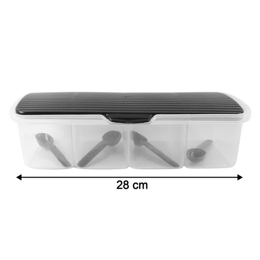 Kitchen Multipurpose Air-tight 4 Sections Storage Containers  Masala Box (1 Set)