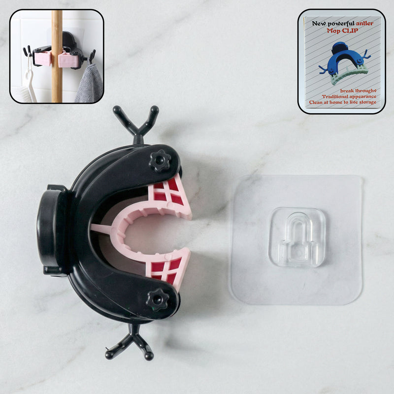 Powerful Antler Style Wall Mounted Mop  Broom Holder (1 Pc)