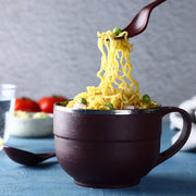 8130 Noodles  Soup Bowl With Spoon And Fork Handle Spoon Holder Stainless Steel Bowl And Spoon Set Stainless Steel Storage thumbnail 4