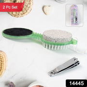5 In 1 Pedicure Tool Pedicure Brush For Feet Foot Scrubber Foot File With Nail Cutter thumbnail 4