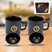 Hide  Seek Ceramic Tea  Cups With Round Serving Bowl (4 Pcs Set) thumbnail 3