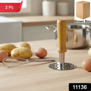 Manual Stainless Steel Whisk And Pav Bhaji Potato Masher Combo Set (2 Pc Set) thumbnail 7