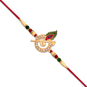 Krishna Flute Rakhi With Stone Studded Peacock Feather Design thumbnail 2
