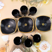 8237 Sweet Buzz Ceramic Tea  Cups  Mug Set With Seashell Shape Serving Bowl Milk Cup Coffee Cup Tea Cup Breakfast Cup Drinking Mug Or Outdoor For Household Gift For Birthday Wedding Party (8 Pcs Set) thumbnail 4