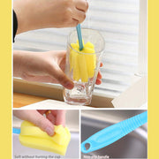 7443 Sponge Cup Washing Brush Washing Cup Milk Bottle Cleaning Brush Kitchen Brush Water Cup Tea Cup Brush Sponge Head Household Kitchen Cleaning Tool (20cm) thumbnail 2