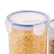 5828 Round Plastic Airtight Food Storage Containers With Leak Proof Locking Lid Storage Container Set Of 3( Approx Capacity 500ml1000ml1500ml Transparent) - 3 Pc Set thumbnail 1