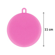 6078 Silicone Dish Scrubber Sponge Mildew Free Non Stick (Mix Color) thumbnail 3