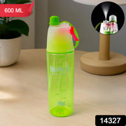 Plastic Dual Function Sports Water Bottle With Built-in Mist Spray And Leakproof Cap (600ml  1 Pc) thumbnail 6