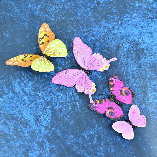 Decorative Colorful Butterfly Wall Stickers (12 Pc  Set)