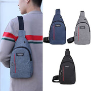 0323 Grey Waterproof Anti Theft Crossbody Fanny Pack Waist Bag Pu Leather Shoulder Bags Chest Men Casual Fashion Usb Charging Earphone Hook Sling Travel Messengers Bag thumbnail 5