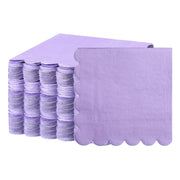 Lilac Scalloped Disposable Paper Napkin (23 X 23 Cm  120 Pc) thumbnail 3