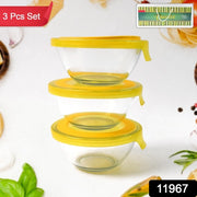 Dazzle Glass Bowl Set Mixing  Storage Bowls With Lids (3 Pcs Set) thumbnail 4