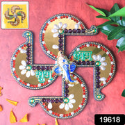 Golden Swastik Shubh Labh Wall Hanging With Ganesh Idol (1 Pc) thumbnail 7