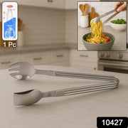 Stainless Steel Multipurpose Serving Tong  2-in-1 Pasta  Salad Tong (1 Pc) thumbnail 7