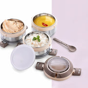 Ganesh Steko-3 Triple Layer Stainless Steel Insulated Lunch Box Set thumbnail 3