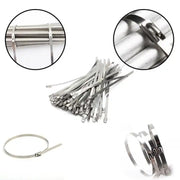 Stainless Steel Cable Tie Used For Solar Industrial And Home Improvement Multipurpose High Strength Self-locking Zip Ties Multi-purpose Tie Portable Rustproof 100pcs Wide Application Zip Tie Set For Building ( 4.6x200mm  4.6x100mm   100 Pcs Set) thumbnail 2