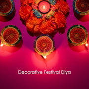Decorative Hand Painted Clay Puja Diya For Diwali Handmade Diya (6 Pcs Set) thumbnail 3