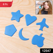 Haircut Design Stencil Set  6-in-1 Safe Hair Trimmer Molds thumbnail 6
