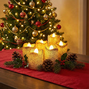 Christmas Premium Glitter Led Tealight Candles (6 Pc Set) thumbnail 6
