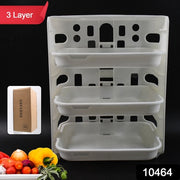 Plastic 3 Layer Wall-mounted Food Organizer Rack (1 Set) thumbnail 4