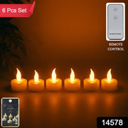 Premium 6 Piece Led Flameless Candle Light Set With Remote Control thumbnail 7