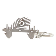 Krishna Flute  Peacock Feather Metal Keychain - (1 Pc) thumbnail 1