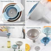 12007 3 In 1 Kitchen Funnel Set Of 3 Funnel For Filling Bottle Small Canning Funnel With Handle Food Grade Plastic Funnel With Detachable Strainer Filter For Liquid Dry Ingredients And Powder thumbnail 2
