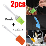 2825 2 In 1 Combo Of Big Brush  Spatula Set For Pastry Cake Mixer Decorating Cooking Baking Grilling Tandoor  Bakeware Combo  Kitchen Tool Set thumbnail 1