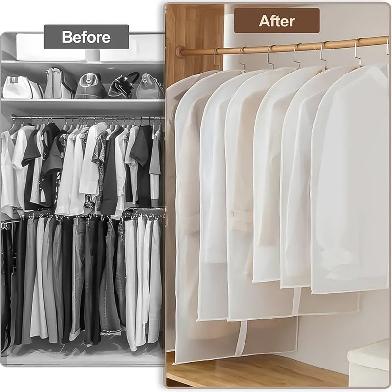 Foldable Non Woven Mens Coat Blazer Suit Cover (8060 Cm  1 Pc  White Side Chain Suit Cover)