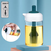 2 In 1 Glass Oil Dispenser Jar  Bottle With Brush (1 Set) thumbnail 1