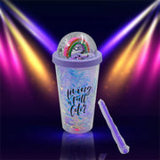 6883 Sipper Bottle With Straw Led Glow Light  For Kidstumbler With Strawvacuum Flasksipper Plastic Tumblersipper Bottle With Straw (Pack Of 1) thumbnail 2