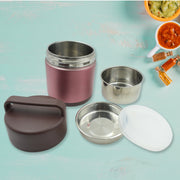 5765 Vacuum Insulated Lunch Box 304 Stainless Steel Used For Lunch Storage Double-layer Travel Hiking Picnic Food Jar With Folding Spoon And Handle Bpa Free Thermos Lunch Box For Kids Adults (1600 Ml) thumbnail 1
