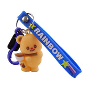 Cute Bear Cartoon Keychain With Rainbow Strap (1 Pc) thumbnail 3