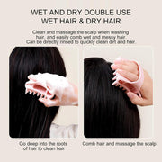 Scalp Massager Shampoo Brush Soft Silicone Hair Washing Comb With Handle thumbnail 4