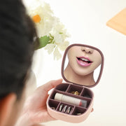 Plastic Jewelry Storage Box With Built-in Mirror  Multi-section (1 Pc) thumbnail 5