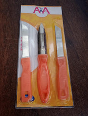 8217 3in1 Multipurpose Stainless Steel Classic Kitchen Knife Set Of 3 For Fruits And Vegetable Chopping  Cutting  Peeling Kitchen Knife  Vegetable Peeler  Plain Knife thumbnail 6