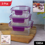 Airtight Square Food Storage Container Set (3 Pc) thumbnail 7