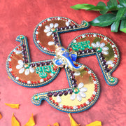 Golden Swastik Shubh Labh Wall Hanging With Ganesh Idol (1 Pc) thumbnail 6