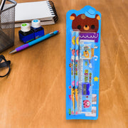 4580  Cartoon Wooden Pencil Set For Kids Boys Return Gifts Birthday Party Space Stationary Set Pencil Eraser Sharpener Combo Kit For Kids Boys thumbnail 3