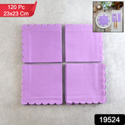 Lilac Scalloped Disposable Paper Napkin (23 X 23 Cm  120 Pc) thumbnail 6