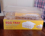 Plastic 18 Cavity Egg Storage Box Or Egg Trays For Refrigerator With Lid  Handles High Quality Rectangular Egg Tray Box For 18 Egg (1 Pc) thumbnail 6