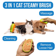 12918 3 In1 Cat Steamy Brush Self Cleaning Steam Cat Brush Cat Steamer Brush For Massage Cat Grooming Brush Pet Hair Removal Comb For Cat And Dog For Removing Tangled And Loose Hair thumbnail 5
