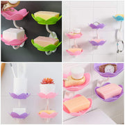 7963 Dabble Layer Flower Self Draining Soap Dish Holder Bathroom Shower Soap Holder Dish Storage Plate Tray For Bathroom Kitchen Bathtub thumbnail 5