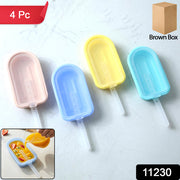Premium Silicone Ice Cream Popsicle Mold Set 4 Pc thumbnail 7