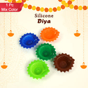 Silicone Diya For Diwali Attractive Design Colourful Diya Combo (Mix Design 1 Pc) thumbnail 3