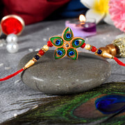 Designer Mor Pankh Rakhi In Star Shape thumbnail 3