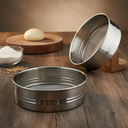 Stainless Steel Fine Mesh Atta Chalni Sieve Set (2 Pc Set) thumbnail 2