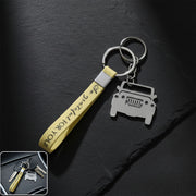 Stylish Dual-keyring Metal Car Keychain Set (1 Set) thumbnail 1