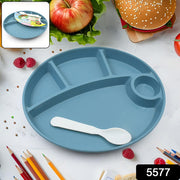 5577 Plastic Food Plates  Biodegradable 5 Compartment Plate With Spoon For Food Snacks  Nuts  Desserts Plates For Kidsreusable Plates For Outdoor Camping Bpa-free(1 Pc) thumbnail 6