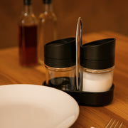 Apex Helix Salt N Pepper 2-piece Plastic Jar Set With Stand thumbnail 5